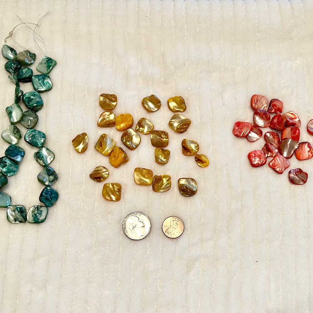 Loose mother of pearl with holes for bracelet or necklace
